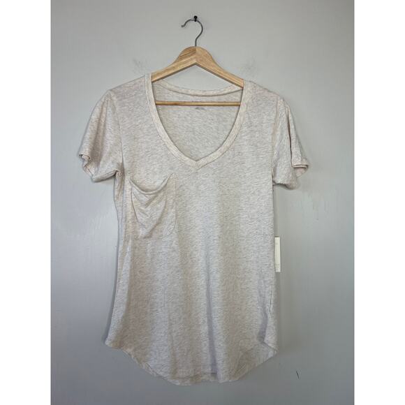 NWT Z Supply The Pocket Tee Short Sleeve Vneck Light Oatmeal Heather Size: XS - Picture 2 of 8